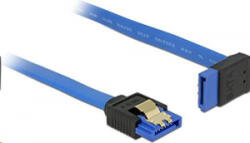 Delock 84995 SATA-kábel 6 Gb/s egyenes -> felfelé ívelt, fém rögzítő, kék, 20cm