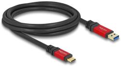 Delock USB-C 3.2 Gen2 -> USB-A 3.2 Gen 2 M/M adatkábel 2m fekete-piros (80618) (80618)
