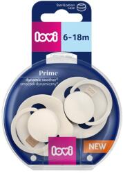 LOVI Lovi, Prime, suzeta dinamica din silicon, 6-18 luni, Coconut/Ivory, 2 buc