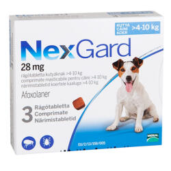 Merial NexGard M comprimate masticabile, 4-10 kg, 3 comprimate