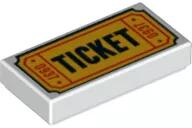 LEGO® 3069bpb584c1 - LEGO fehér csempe 1 x 2 méretű TICKET és 0937 mintával (3069bpb584c1)