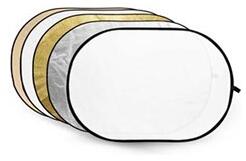 GODOX 5-in-1 Gold, Silver, Soft Gold, White, Transparent Reflector disc - 60x90cm (RFT-06) (6952344201299)