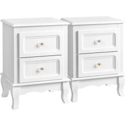 VASAGLE 2 db éjjeliszekrény két fiókkal, fehér 30x38x52cm (RDN012) - deco24