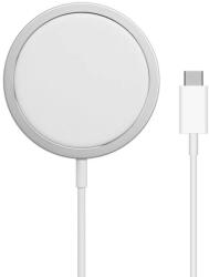 Wooze Apple iPhone-hoz vezeték nélküli mágneses indukciós gyors töltő, Magsafe töltő és tok kompatibilis 15W, fehér