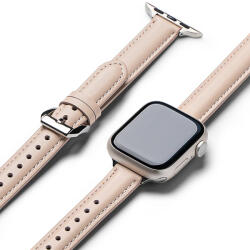 Ringke Rama pentru Apple Watch 1/2/3/4/5/6/7/8/9/SE/SE 2 (38/40/41mm) - Ringke Leather One Padded Slim - Cozy Pink