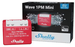 Shelly Qubino Wave 1PM MINI, egy áramkörös okosrelé, fogyasztásméréssel (Z-Wave) (ALL-REL-WAVE1PM-MINI) - otthonokosabban