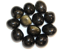  Obsidian Auriu Mineral Natural Rulat - 20-25 x 16-20 mm - ( M ) - 1 Buc