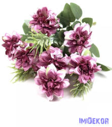  Dália csokor 8 fejes 42 cm - Sötét Mályva