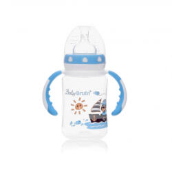 Baby Bruin széles nyakú cumisüveg 240 ml kék