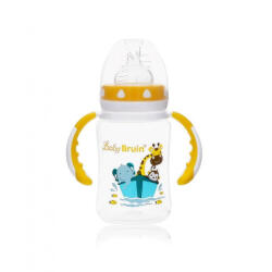 Baby Bruin széles nyakú cumisüveg 240 ml sárga