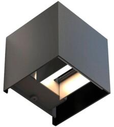 Techstar Aplica Exterior Techstar® LED Light CUBE , Putere 6W, A+, Rezistenta la Apa si Praf, Alb Rece, 6000K, Aluminiu, Negru (SKU2628)
