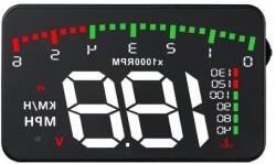Techstar Ecran HUD Techstar® Head-Up Display, Proiector Parbriz, Afisare Multiple Informatii, Conexiune OBD2 (SKU1293)