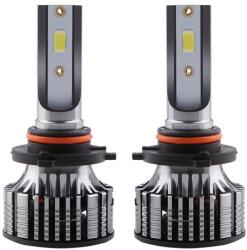 Techstar Set 2 LED-Uri Auto Techstar® V8, 9006, 120W, 12-24V, 15000 Lumeni, 6000K, Unghi Fascicul 360°, CSP 3570, Canbus, Radiator Aluminiu, Racire Cooling Tech, Argintiu (SKU2921)