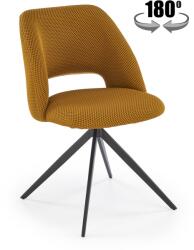 Halmar Scaun tapitat pentru living, rotativ la 180 grade, stil scandinav, picioare metal, stofa, maro