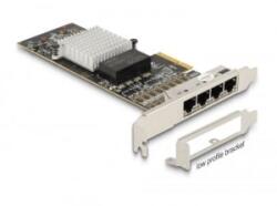 Delock PCI Express x4 kártya - 4 x RJ45 Gigabit LAN (88606) - aqua