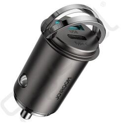 JOYROOM autós töltő USB+Type-C aljzat (45W, PD gyorstöltő 3.0) SÖTÉTSZÜRKE