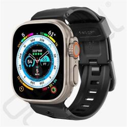 Spigen RUGGED ULTRA pótszíj (egyedi méret, nagy, szilikon, ütésállóság, állítható, karbon minta) FEKETE