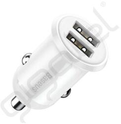 Baseus GRAIN PRO autós töltő 2 USB aljzat (24W, gyorstöltő) FEHÉR
