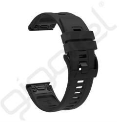 Silverline Pótszíj (egyedi méret, 26mm, szilikon, QuickFit csatlakozás) FEKETE