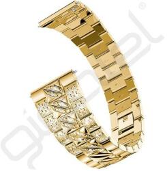 Silverline Pótszíj (univerzális, 22mm, fém, strasszkő, levél) ARANY