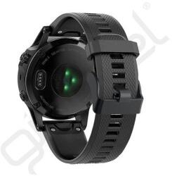 Silverline Pótszíj (egyedi méret, 22mm, szilikon, rombusz, QuickFit csatlakozás) FEKETE