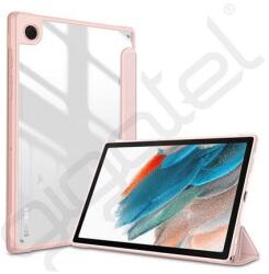 Silverline Tok álló, bőr hatású (FLIP, átlátszó hátlap, oldalra nyíló, TRIFOLD, asztali tartó) RÓZSASZÍN
