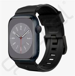 Spigen RUGGED pótszíj (egyedi méret, kicsi, szilikon, állítható, karbon minta) FEKETE