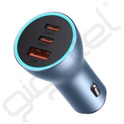 Baseus GOLDEN CONTACTOR PRO autós töltő USB+2 Type-C aljzat (65W, PD gyorstöltő 4.0) SÖTÉTKÉK