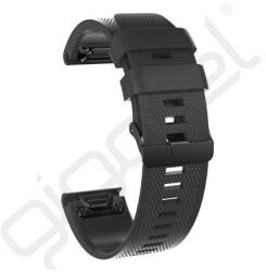 Silverline Pótszíj (egyedi méret, 26mm, szilikon, rombusz, QuickFit csatlakozás) FEKETE