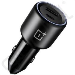OnePlus autós töltő USB+Type-C aljzat (80W, PD gyorstöltő) FEKETE