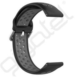 Silverline Pótszíj (univerzális, 20mm, szilikon, lyukacsos, légáteresztő) FEKETE/SZÜRKE