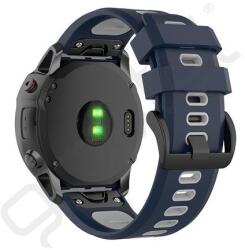 Silverline Pótszíj (egyedi méret, 20mm, szilikon, fekete csat, QuickFit csatlakozás) SÖTÉTKÉK/FEKETE