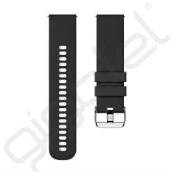Silverline Pótszíj (univerzális, 22mm, szilikon, dupla bújtató, 3D) FEKETE