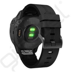 Silverline Pótszíj (egyedi méret, 20mm, bőr hatású, QuickFit csatlakozás) FEKETE