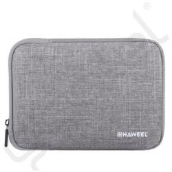 HAWEEL tok álló, textil (univerzális, ütésálló belső réteg, cipzáras, légáteresztő, 7.9" méret) SZÜRKE