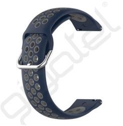 Silverline Pótszíj (univerzális, 20mm, szilikon, lyukacsos, légáteresztő) SÖTÉTKÉK/SZÜRKE