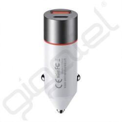 REMAX autós töltő USB+Type-C aljzat (42.5W, gyorstöltő) FEHÉR