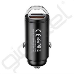 REMAX autós töltő USB+Type-C aljzat (45W, gyorstöltő) FEKETE