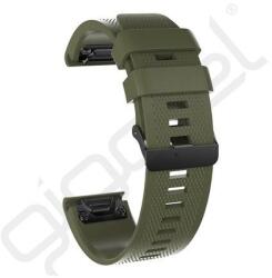 Silverline Pótszíj (egyedi méret, 26mm, szilikon, rombusz, QuickFit csatlakozás) SÖTÉTZÖLD
