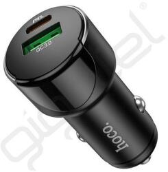 hoco. Z42 autós töltő USB+Type-C aljzat (20W, PD gyorstöltő 3.0) FEKETE