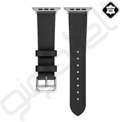 Silverline Pótszíj (univerzális, 22mm, valódi bőr, levarrt szél) FEKETE