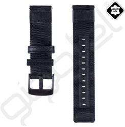 Silverline Pótszíj (univerzális, 22mm, textil, valódi bőr) FEKETE