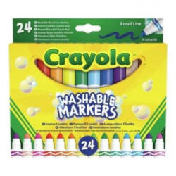 Crayola Crayola: Tompahegyű, lemosható filctoll - 24 db-os (58-6570) - aqua
