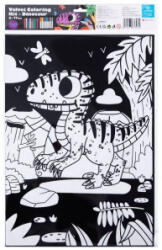 Tooky Toy Tookland: Bársonyos színezőkészlet - Dinoszaurusz, 30 x 25 cm (LT107A) (LT107A)