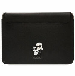 KARL LAGERFELD Sleeve Saffiano Karl&Choupette KLCS16SAKCPMK 16" laptop tok, fekete (KLCS16SAKCPMK)