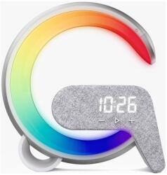 Immax 08987L-LED RGB Dimmelhető lámpa ébresztőórával és Qi töltéssel 30W/230V ezüst 08987L (IM1315)