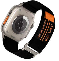 Nylon szíj Apple Watch 42/44/45/49 design 3 fekete