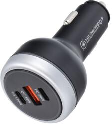 Autós töltő USB A + 2 x Type C PD QC3.0 3A 191W CC69-2C1A fekete