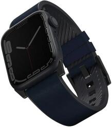 UNIQ Straden Bőr Hibrid Szíj Apple Watch 1/2/3/4/5/6/7/8/SE/SE2/Ultra 42/44/45/49mm - kék