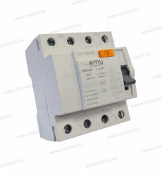 OMU system OMR10 "B" (Si) típus 4 pólusú 63A 30mA FI relé B típus 10kA OMR104B63003 (OMR104B63003)